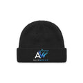 Alfawolvz Cable Beanie with Blue Logo - AlfaWolvz