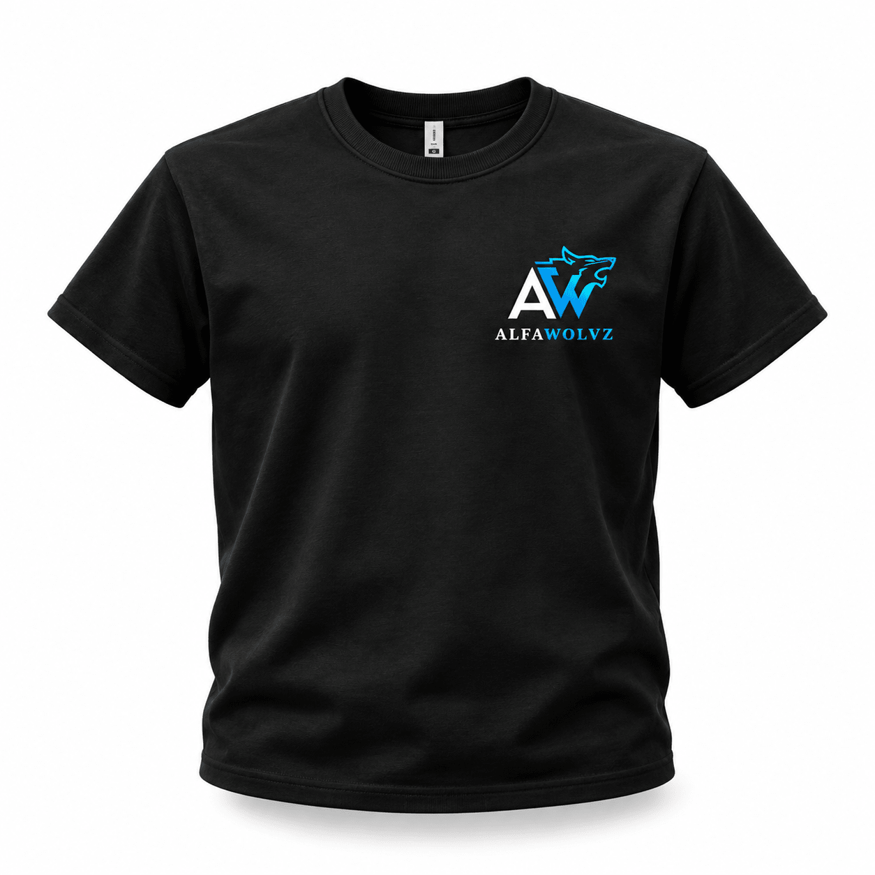 Alfawolvz Women's Crop Tee in Blue Logo - AlfaWolvz