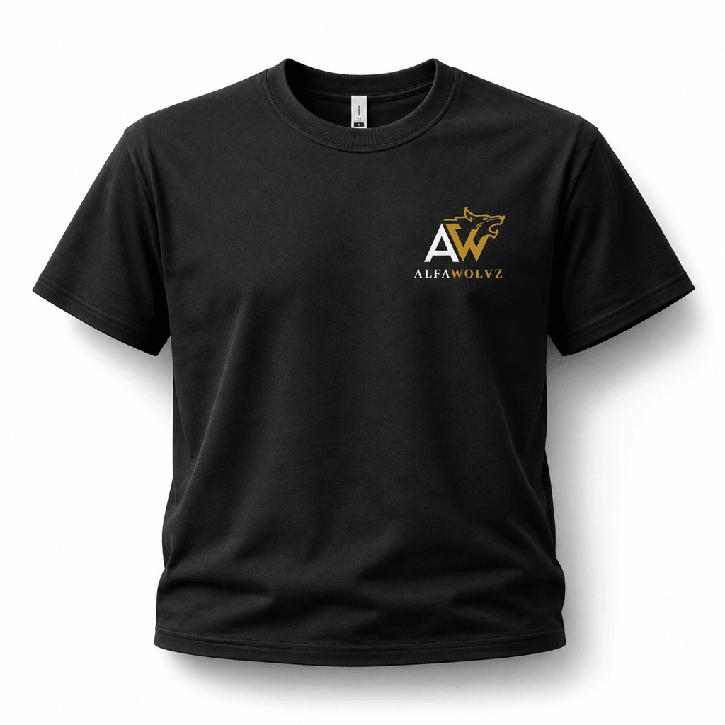 Alfawolvz Women's Crop Tee in Gold Logo - AlfaWolvz