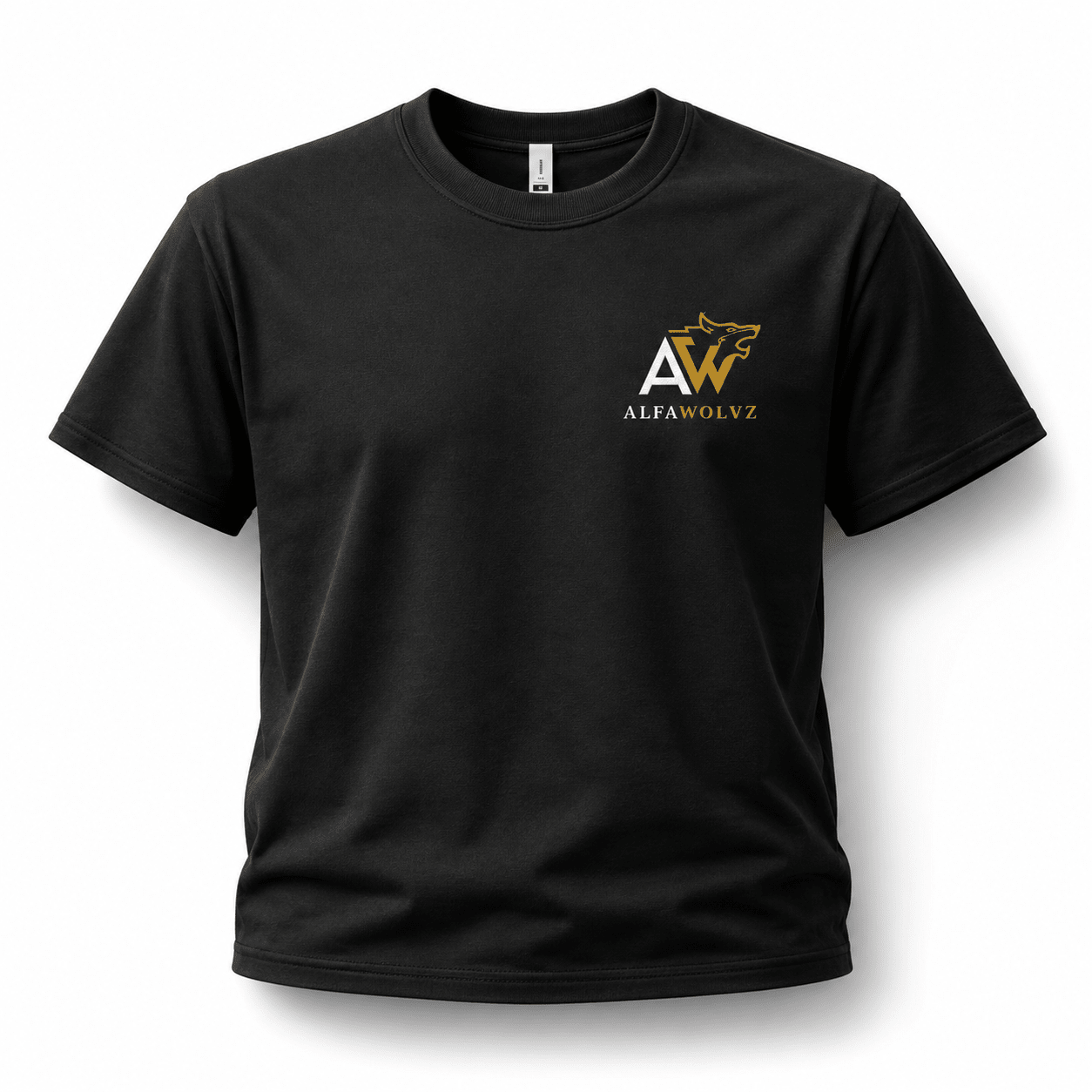 Alfawolvz Women's Crop Tee in Gold Logo - AlfaWolvz